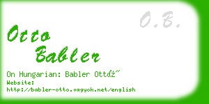 otto babler business card